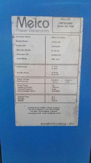 Meico Power Generator 33KVA/26.4 KW - photo 4
