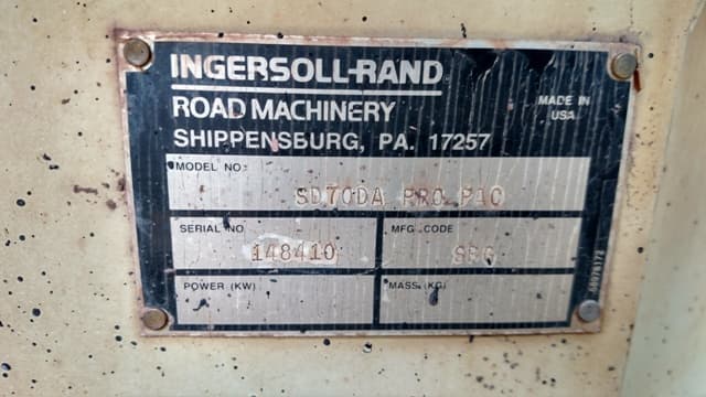 Ingersoll-Rand SD70DA Pro Pac Single Drum Compactor - photo 3
